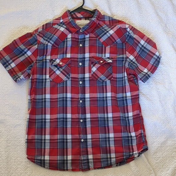 Aeropostale Other - Aeropostale Red and Blue Casual Button Down Shirt Western 90s Y2k Grunge